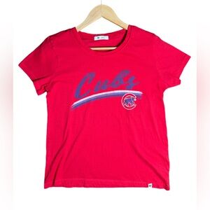 MLB CHICAGO CUBS‎ WOMENS '47 Red Vintage Style Graphic T-Shirt Crewneck cotton S